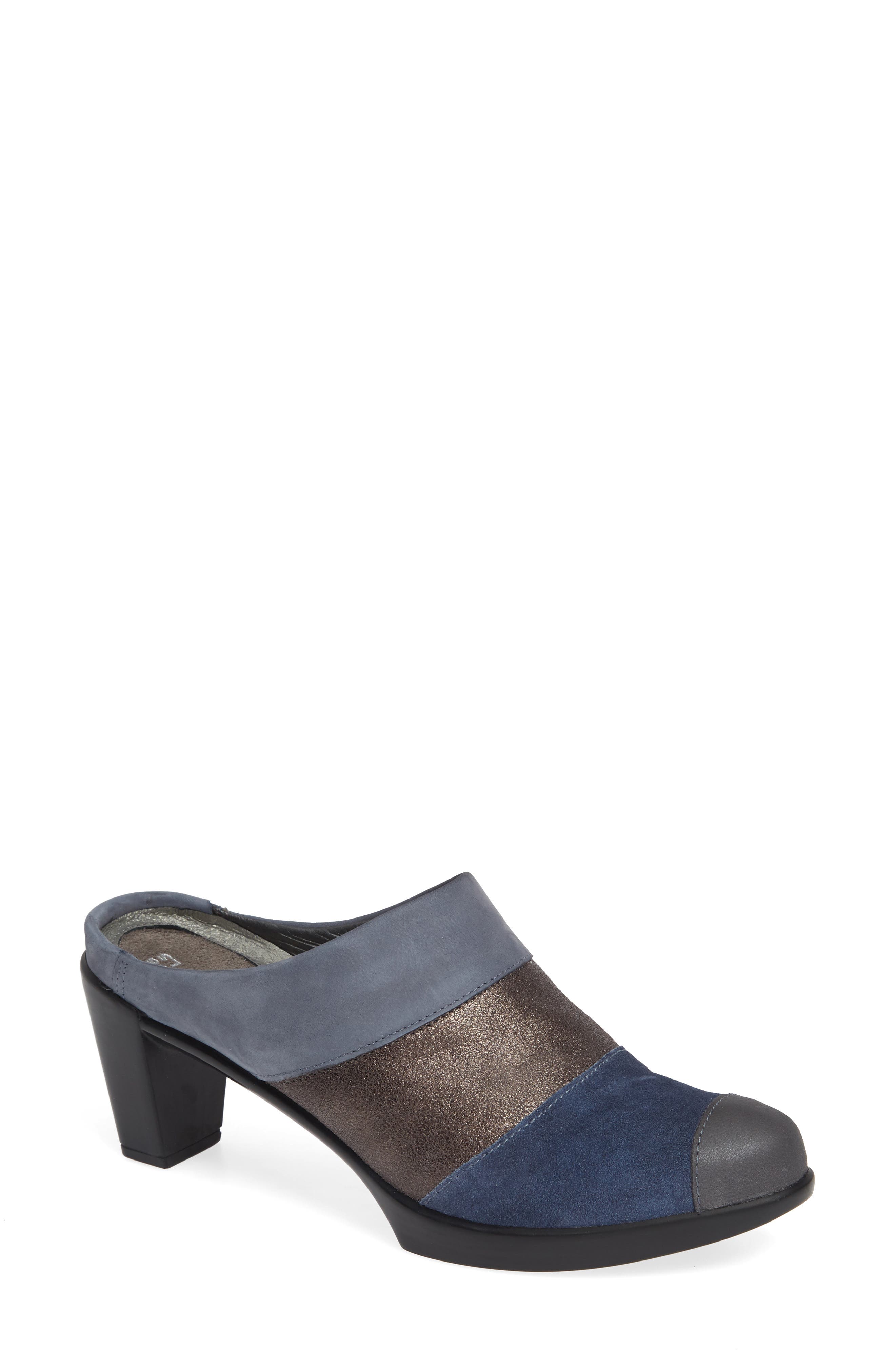 Fortuna Mule, Main, color, BLUE/ GREY SUEDE/ LEATHER