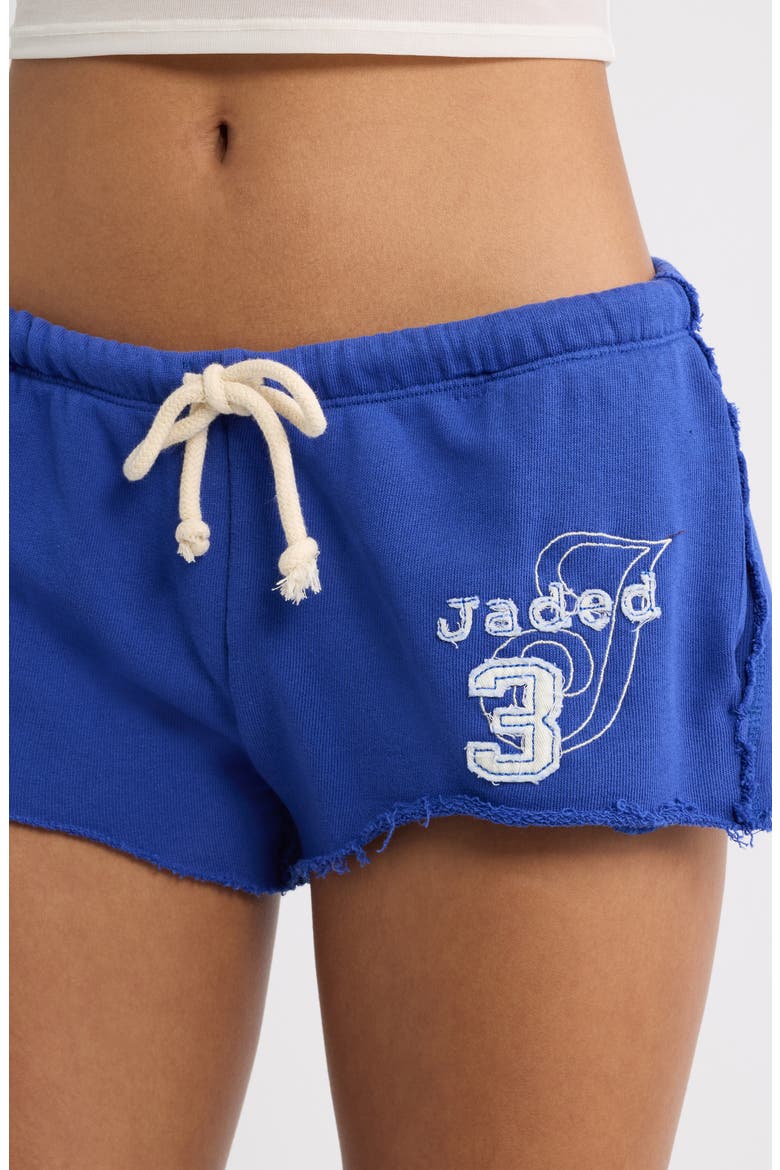 Mini Cutoff Cotton Blend Sweat Shorts, Alternate, color, BLUE