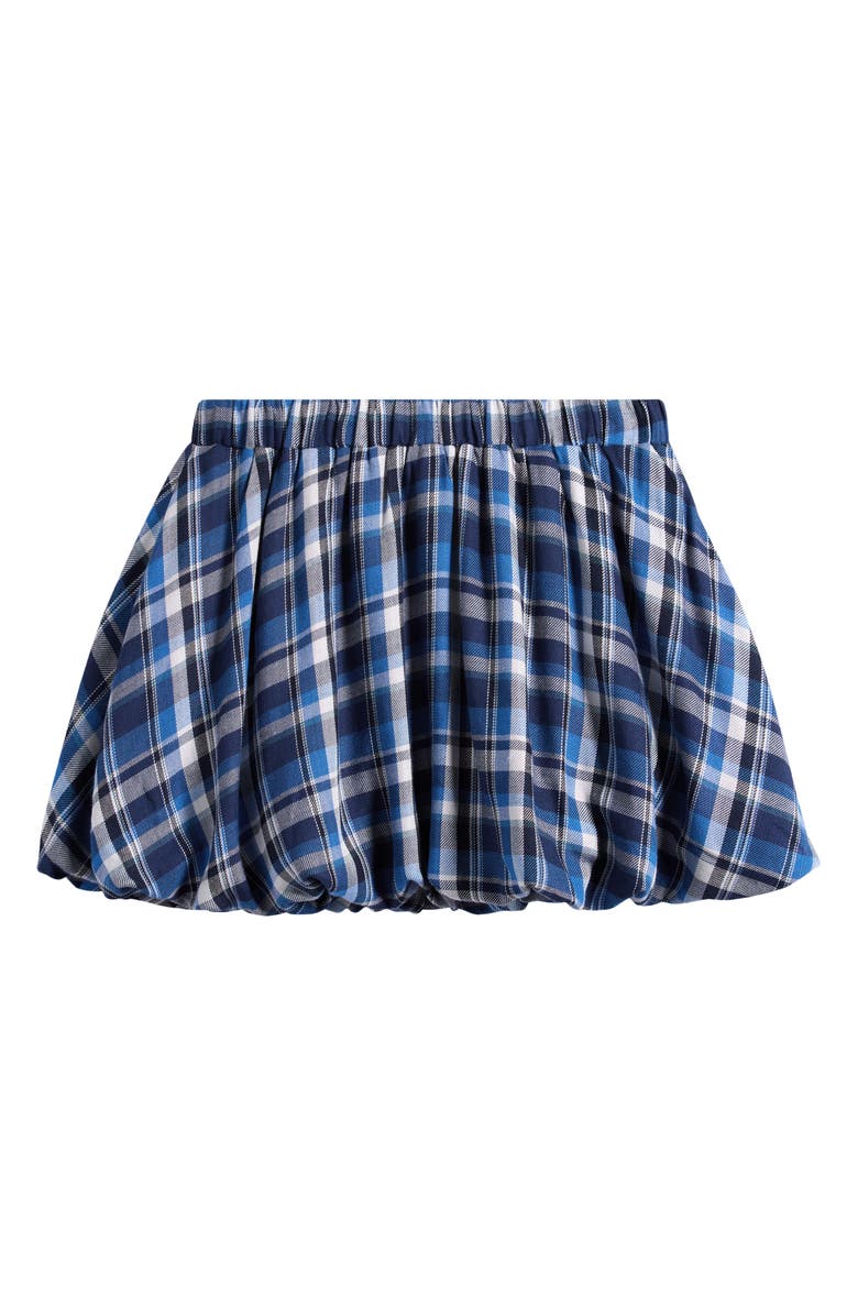 Good Luck Girl Kids' Plaid Bubble Hem Skirt, Main, color, Blue Combo