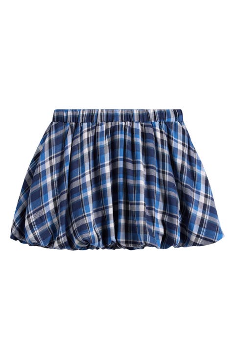Kids' Plaid Bubble Hem Skirt (Big Kid)