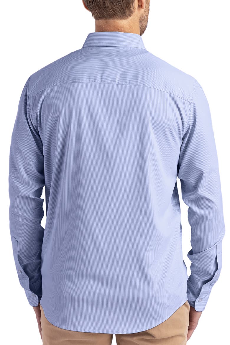 Skyline Epic Confidence Stripe Stretch Button-Down Shirt, Alternate, color, TOUR BLUE/WHITE