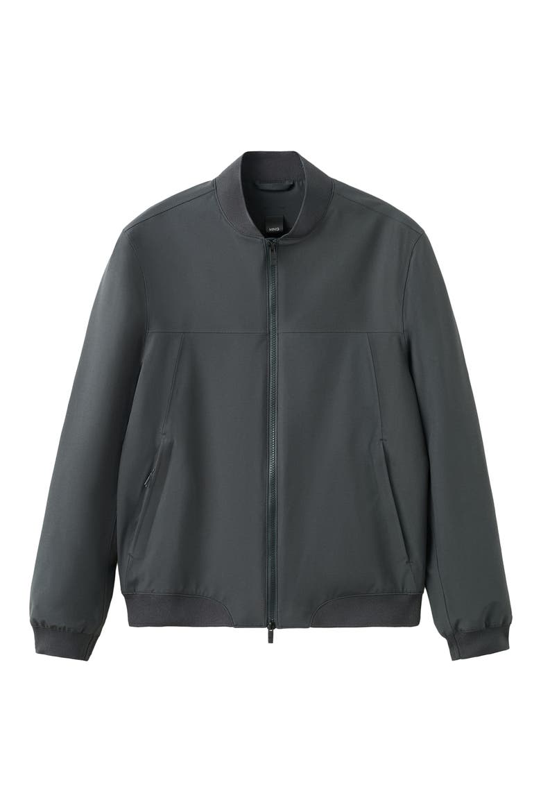 Water Repellent Bomber Jacket, Alternate, color, DARK GREY