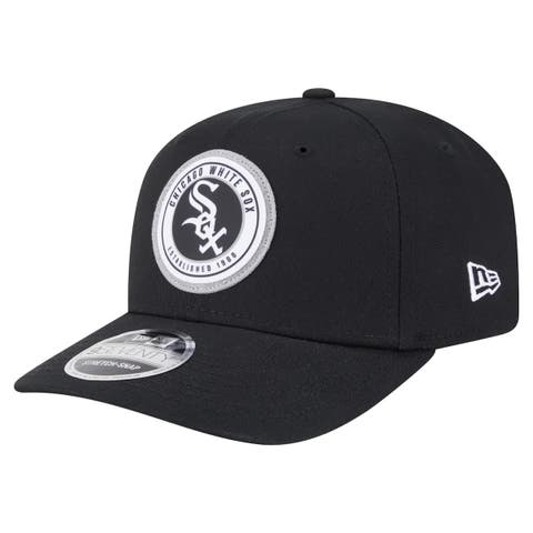 Men's New Era Black Chicago White Sox Circle Patch 9SEVENTY Stretch-Snap Hat