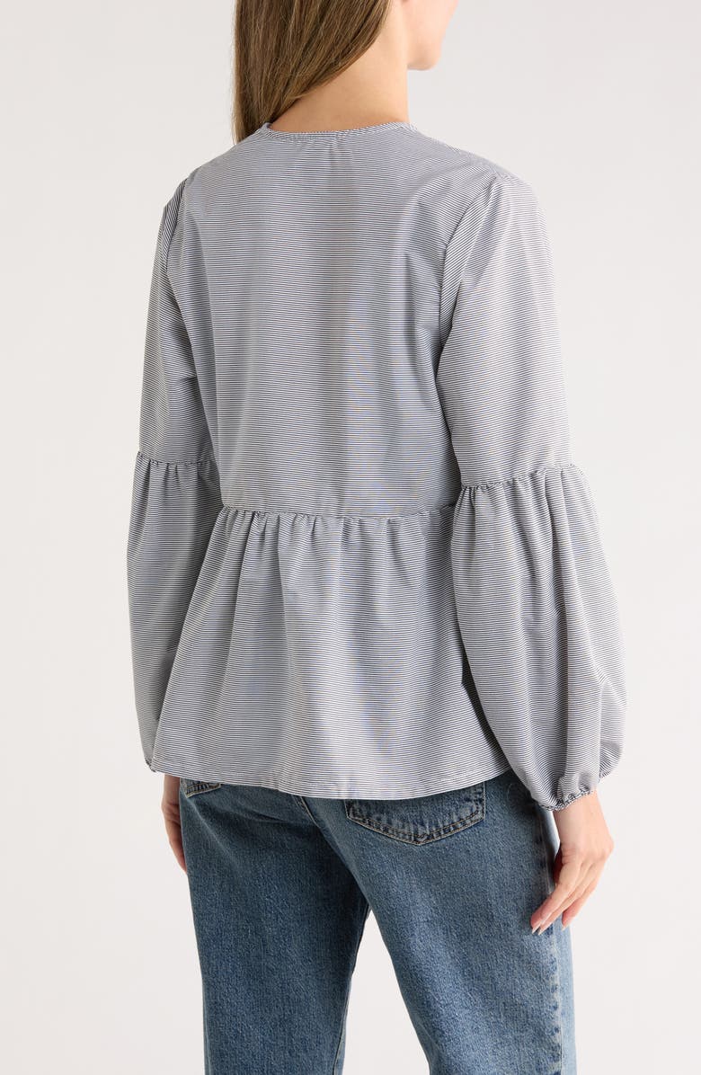 Forgotten Grace Long Sleeve Embroidered Top, Alternate, color, Black/ Stripe
