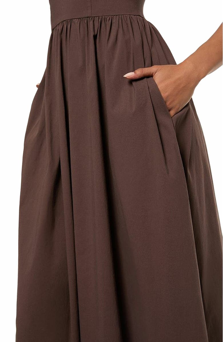 WeWoreWhat Ruched Corset Midi Dress, Alternate, color, 