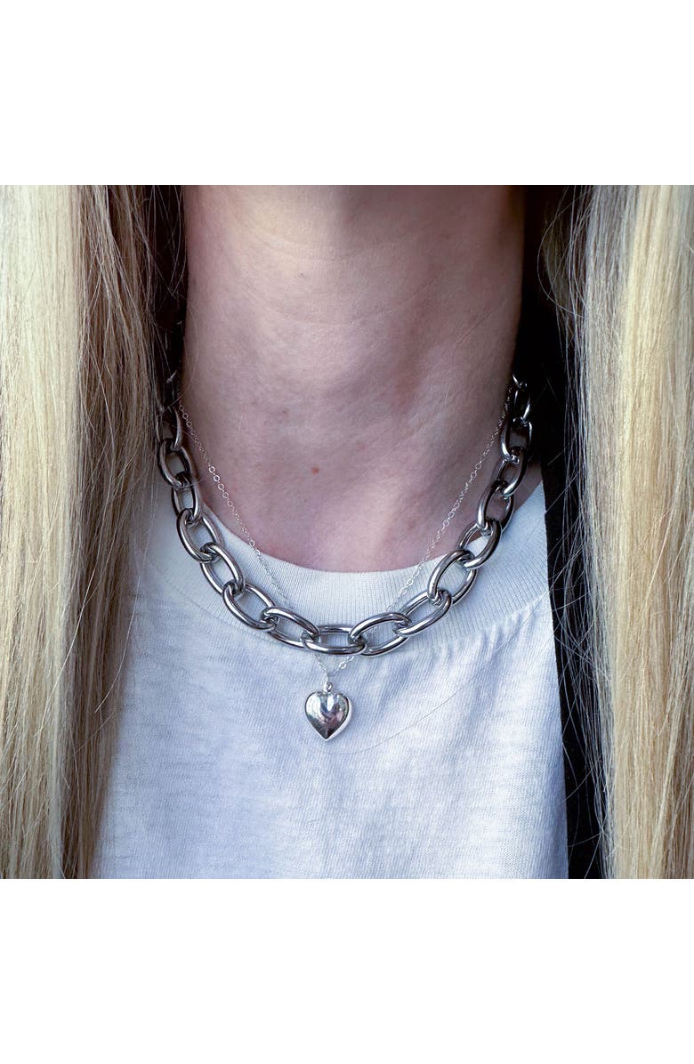 Outofoffice Bold Sculptural Silver Cord Necklace, Alternate, color, Silver