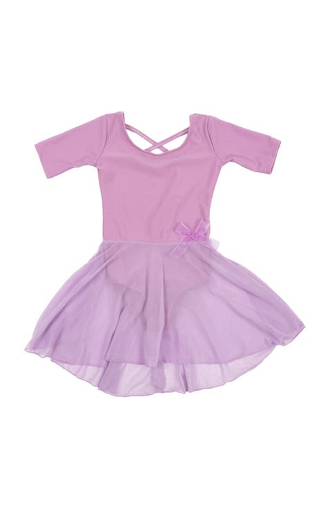 Girls Short Sleeve Skirted Leotard