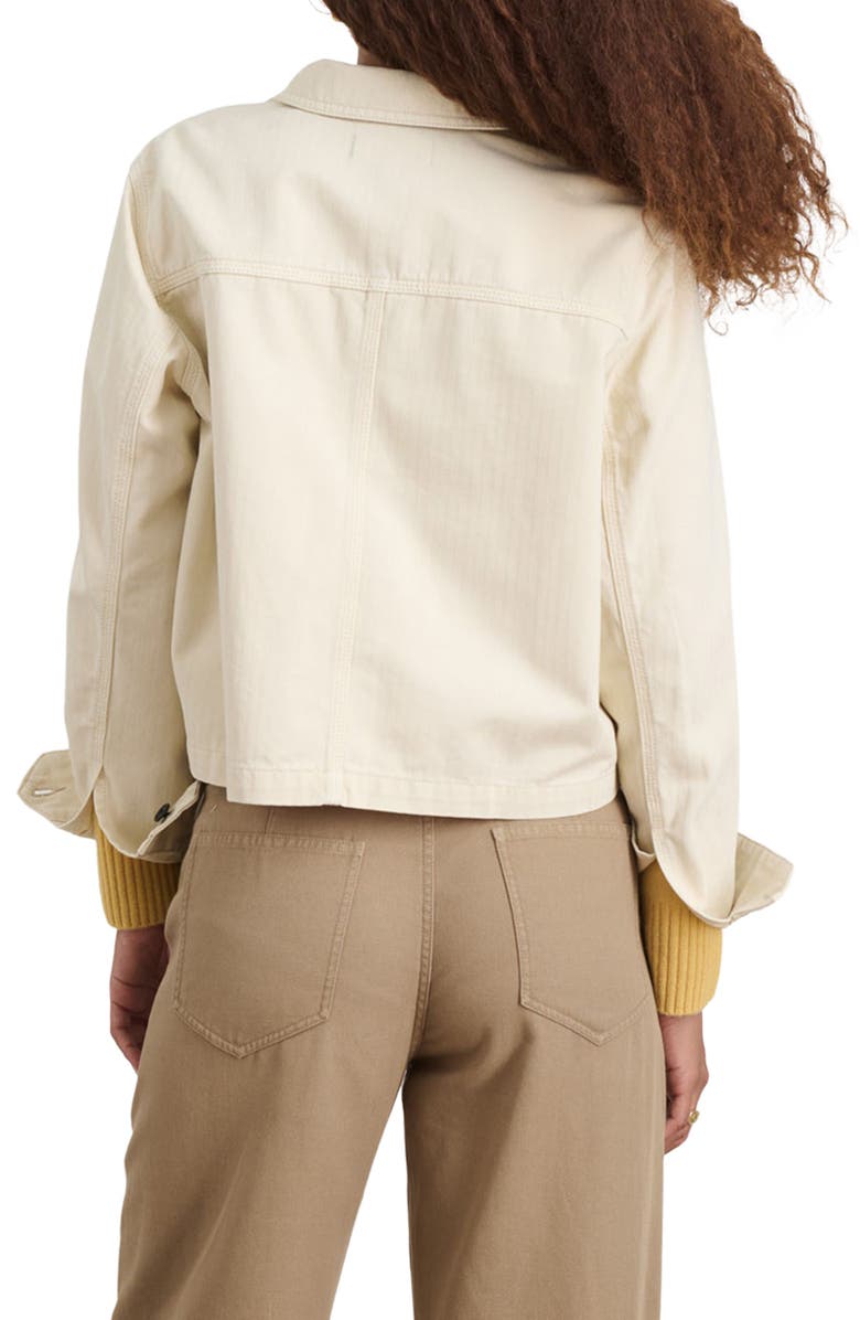 Alex Mill Marfa Crop Herringbone Twill Work Jacket, Alternate, color, Off White
