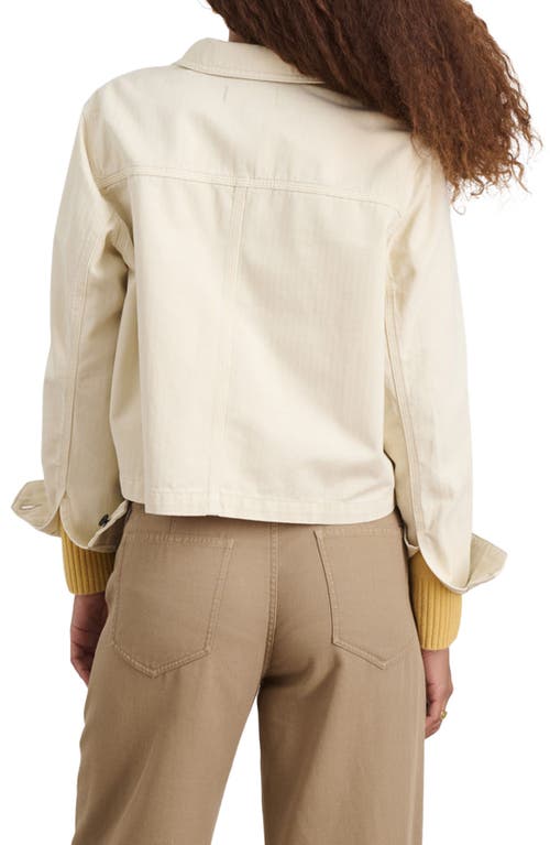 Alex Mill Marfa Crop Herringbone Twill Work Jacket In White