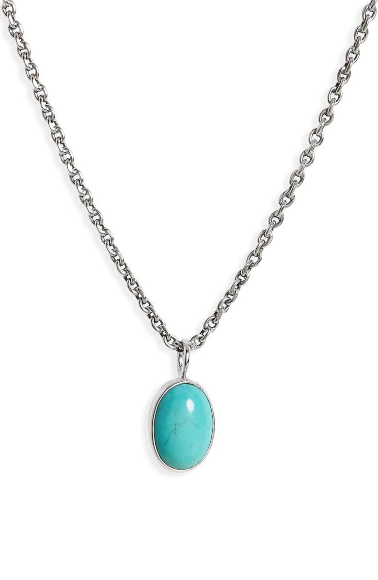 Caputo & Co. Men's Turquoise Pendant Necklace, Main, color, 