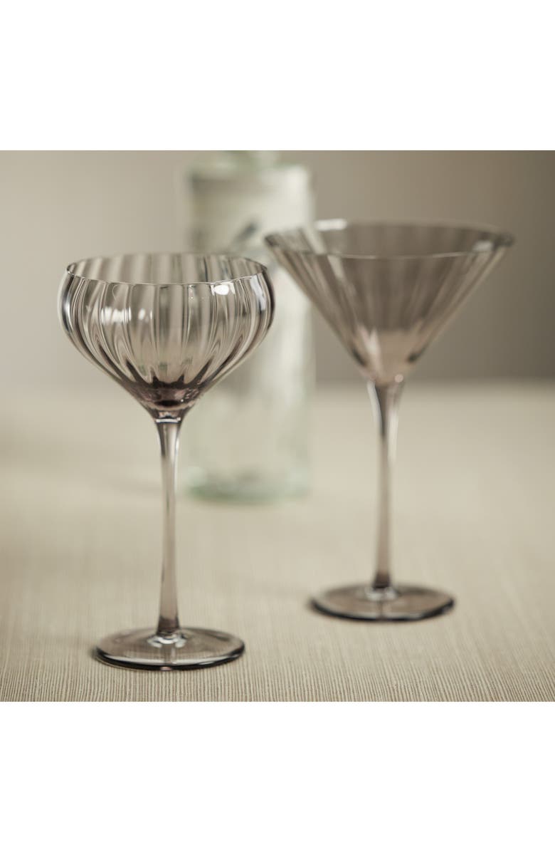 Zodax Malden Optic Set of 4 Martini Glasses, Alternate, color, Gray