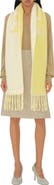 Burberry Logo Text Jacquard Reversible Alpaca & Wool Blend Fringe Scarf