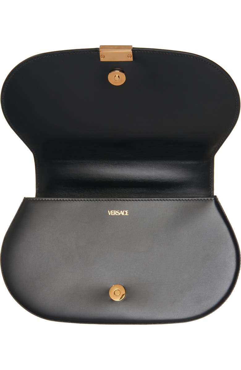 Versace Mini Greca Goddess Leather Shoulder Bag, Alternate, color,