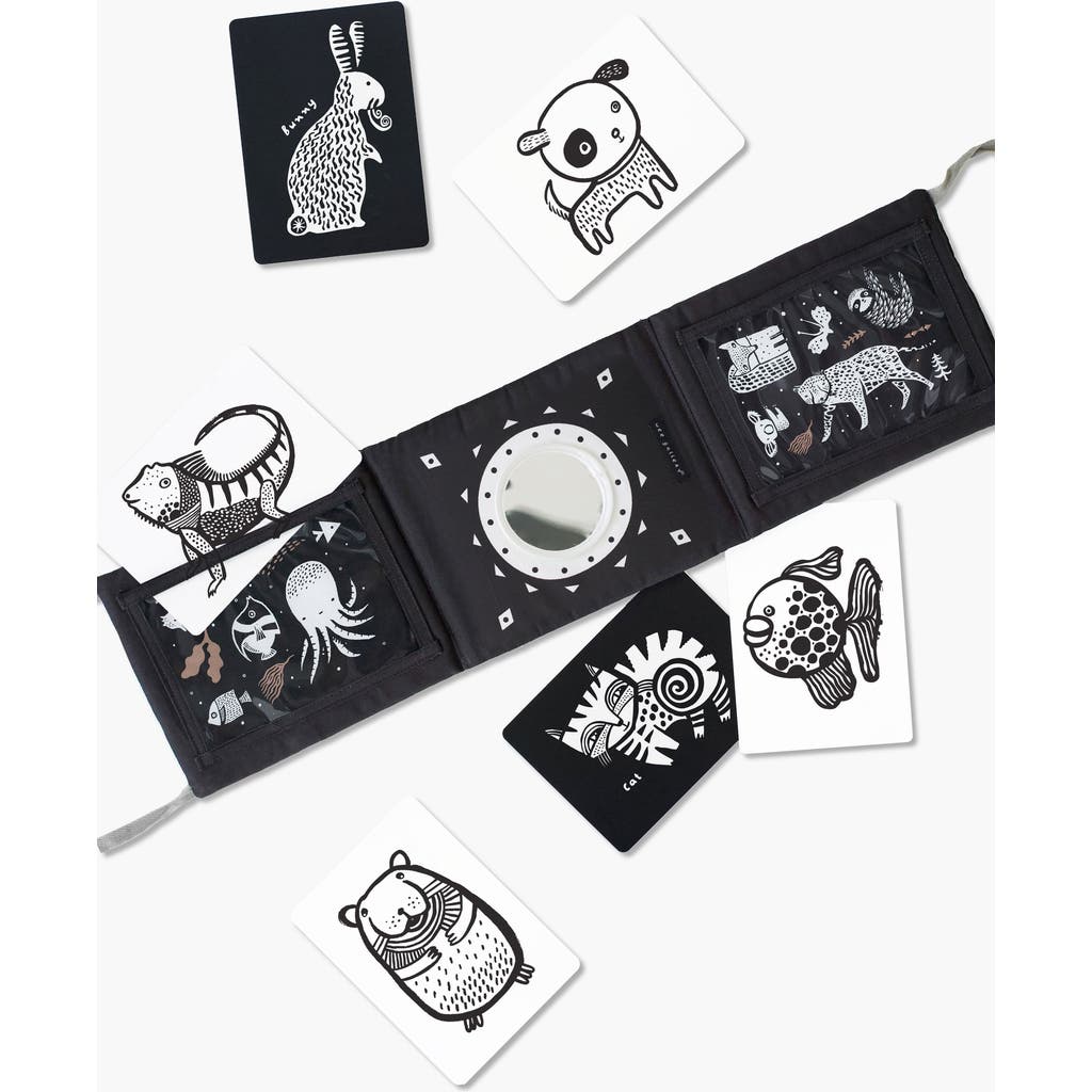 Wee Gallery Tummy Time Gallery With Mirror And Art Cards For Baby Bundle In Black