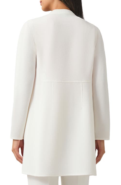 Kasper Draped Front Melange Crepe Jacket In Vanilla Ice