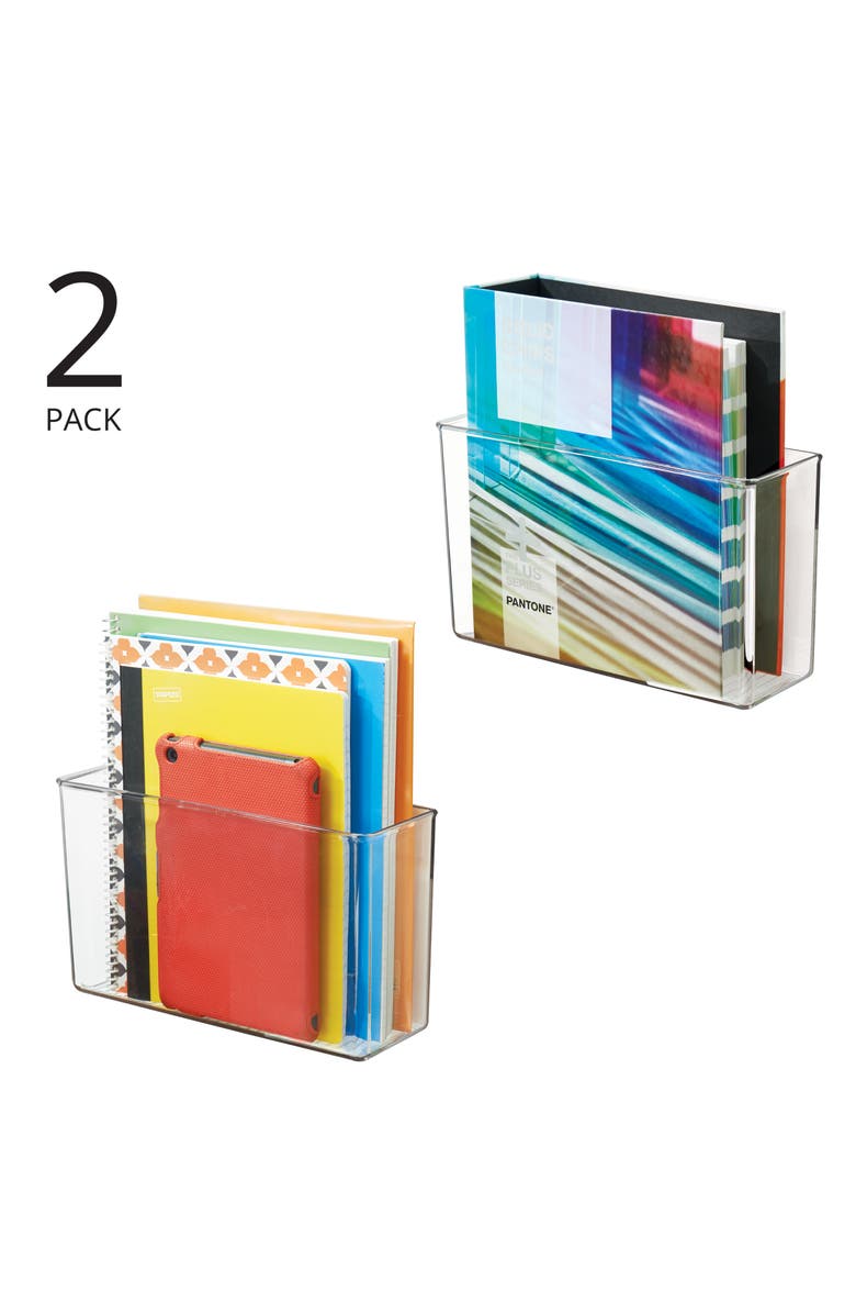 iDesign Adhesive Organizer Bin for Kitchen - Set of 2 - Clear, Alternate, color,