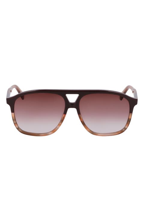 Heritage 58mm Gradient Aviator Sunglasses