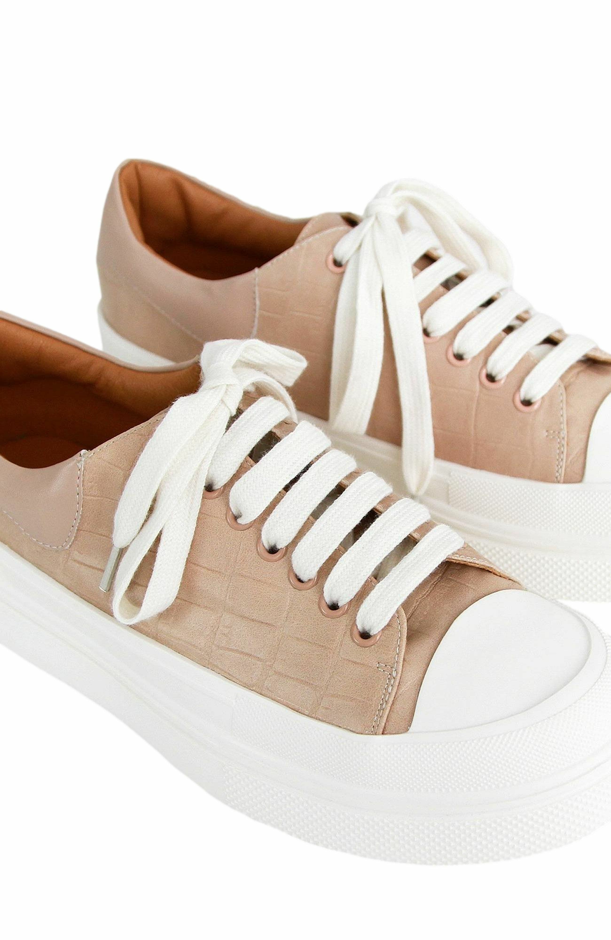 Just A Dream Croc Leather Sneaker, Alternate, color, Blush