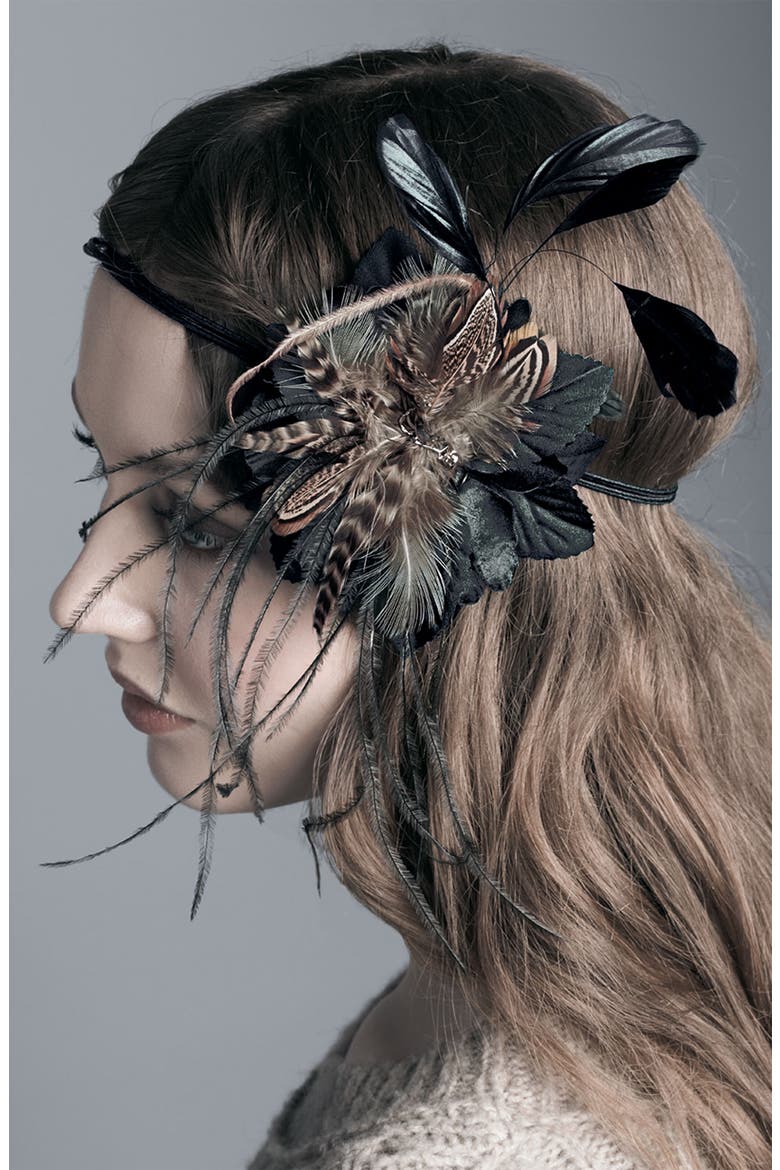 'So Fresh & So Fly' Fascinator Head Wrap, Alternate, color, BLACK