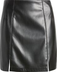 All in Favor Faux Leather Miniskirt