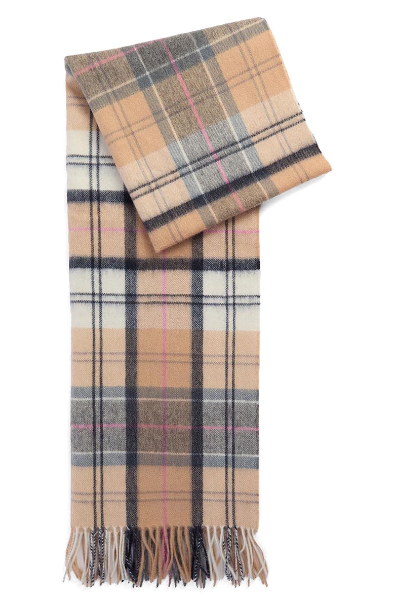 Barbour Serena Tartan Lambswool Scarf, Alternate, color, Dress/Hessian