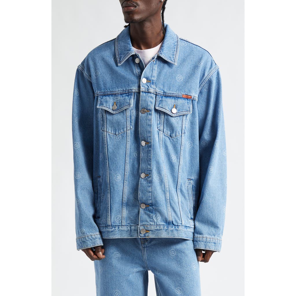 Martine Rose Oversize Denim Trucker Jacket in All Over Blue  product