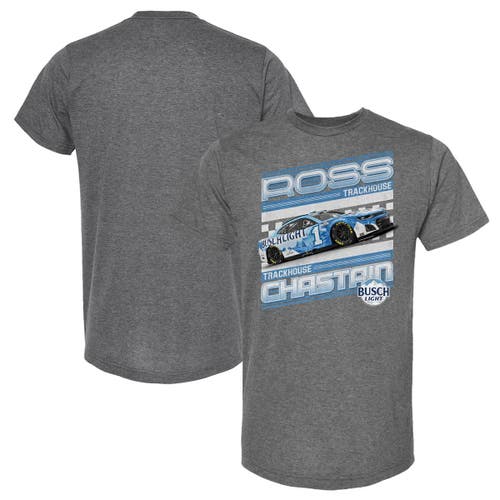 Trackhouse Racing Team Collection Heather Charcoal Ross Chastain Busch Light Car T-shirt In Gray