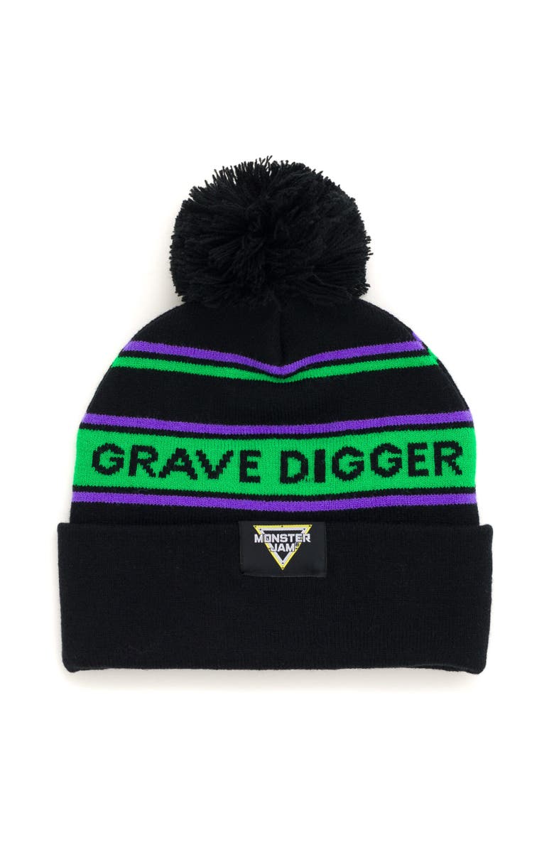 Monster Jam Toddler Boys' Knit Beanie Hat, Alternate, color, Grave Digger Black