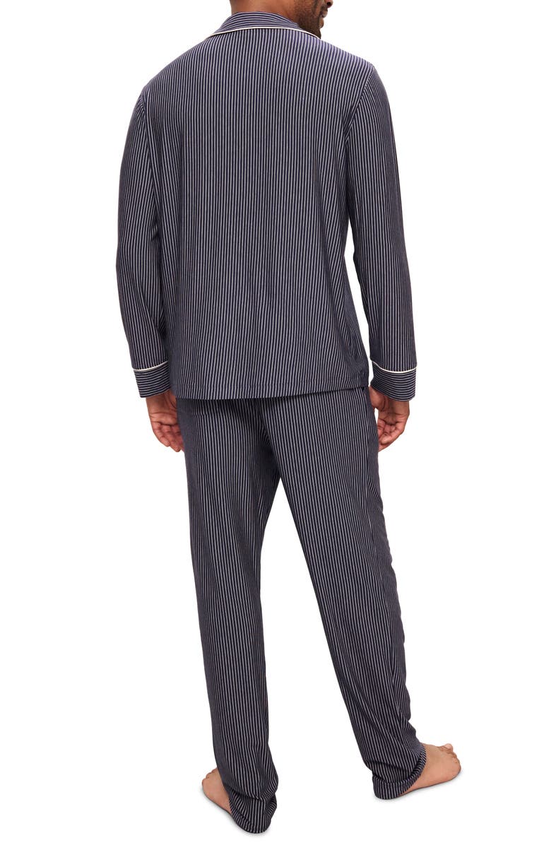 Eberjey William Print Stretch Tencel<sup>®</sup> Modal Pajamas, Alternate, color, Duo Stripe True Navy