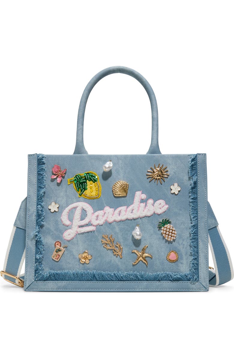 ALDO Paradise Denim Tote, Main, color, Denim