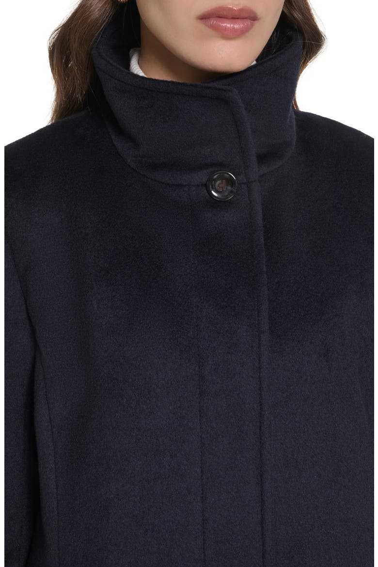 Stand Collar Wool Blend Coat, Alternate, color, MIDNIGHT