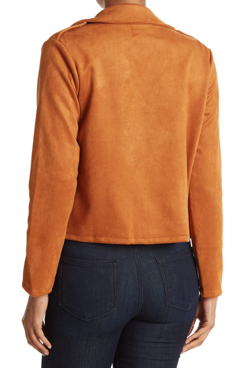 OOKIE AND LALA Faux Suede Crop Jacket, Alternate, color, APRICOT