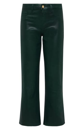 L'agence Wanda Raw Hem Crop Jeans In Green