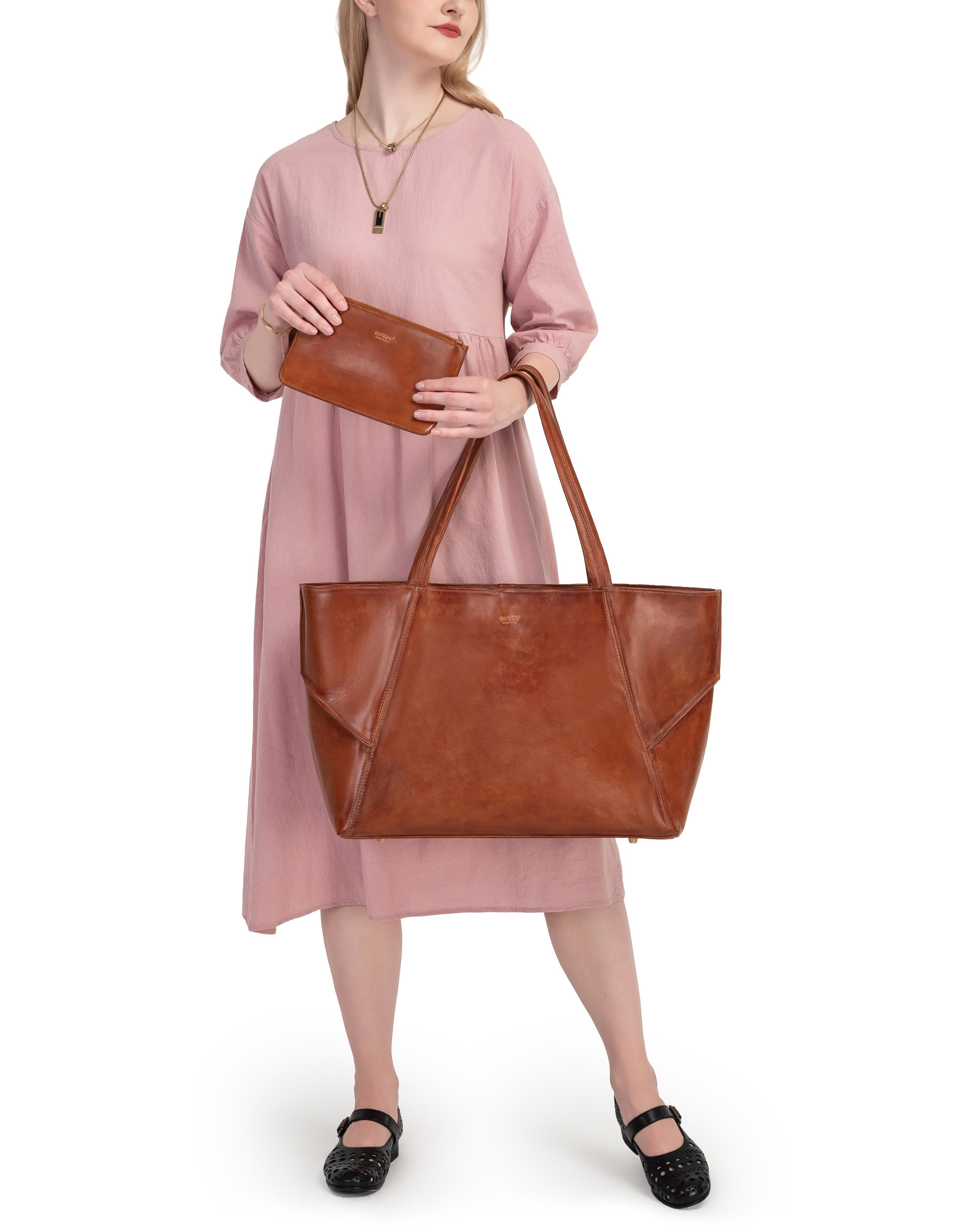 Wishbone Oversized Leather Carryall Tote, Alternate, color, Cognac
