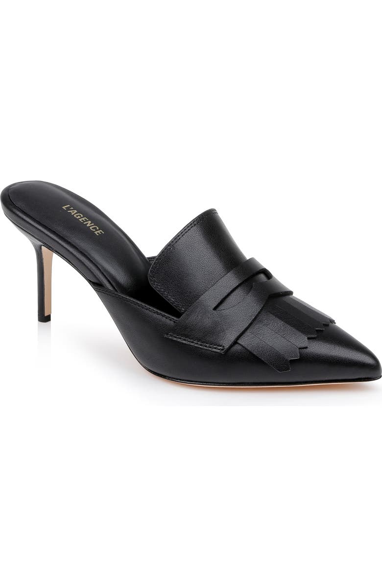 L'AGENCE Bijou II Pointed Toe Kiltie Penny Loafer Mule, Main, color,