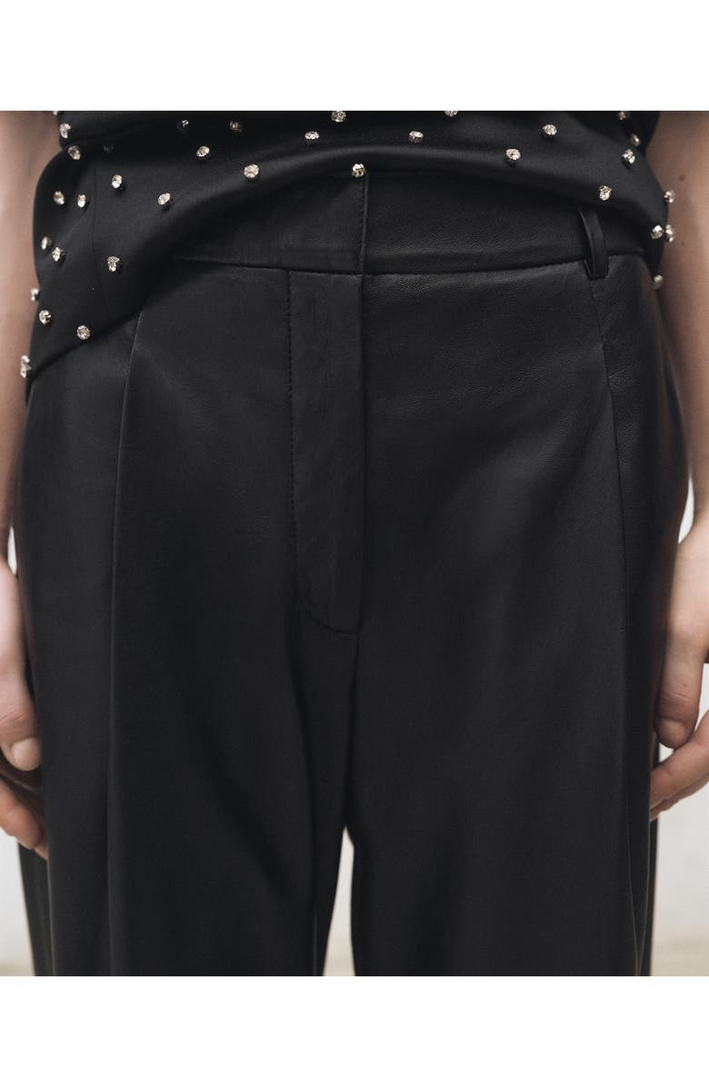 MANGO Straight Leg Leather Pants, Alternate, color, 