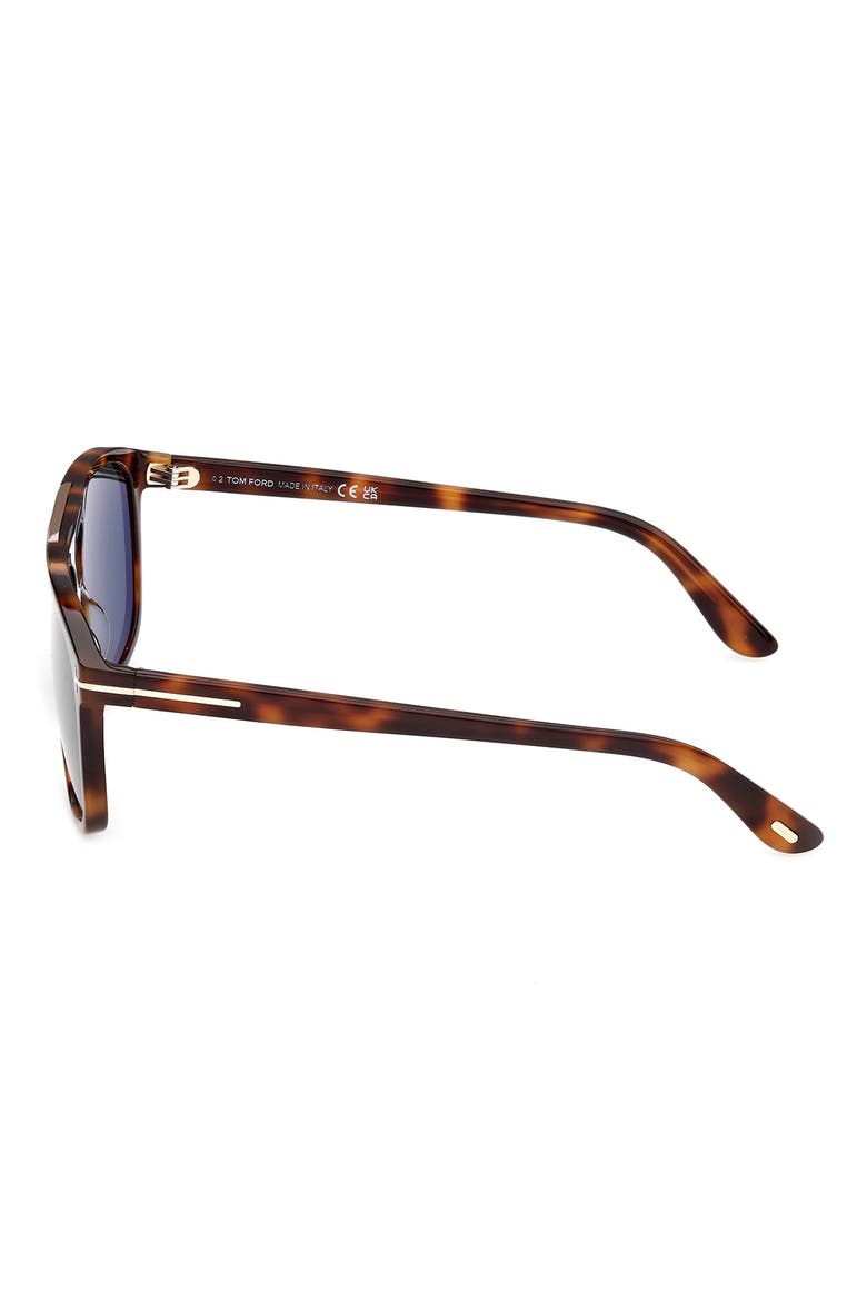 Brianna 58mm Gradient Navigator Sunglasses, Alternate, color, SHINY CLASSIC HAVANA SHINY ROSE GOLD /T/ LOGO / DARK TEAL LENS