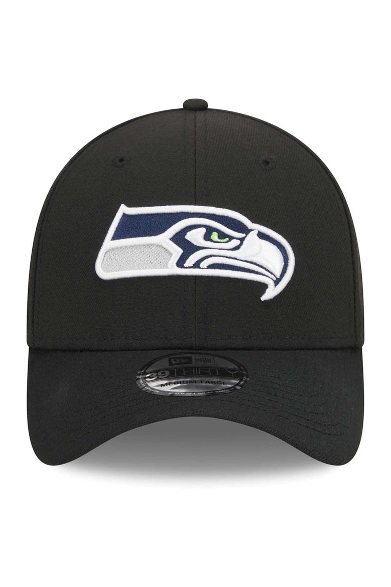 Men's New Era Black Seattle Seahawks  Main 39THIRTY Flex Hat, Alternate, color, Black
