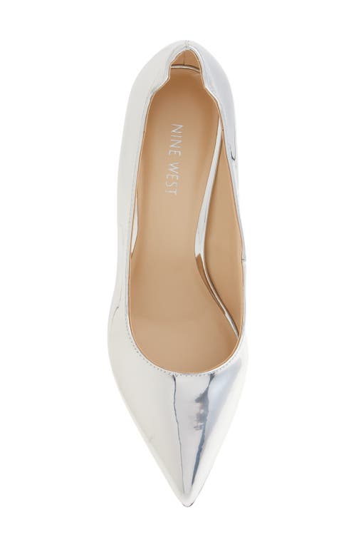 Shop Nine West Edden Pointed Toe Pump In Silver