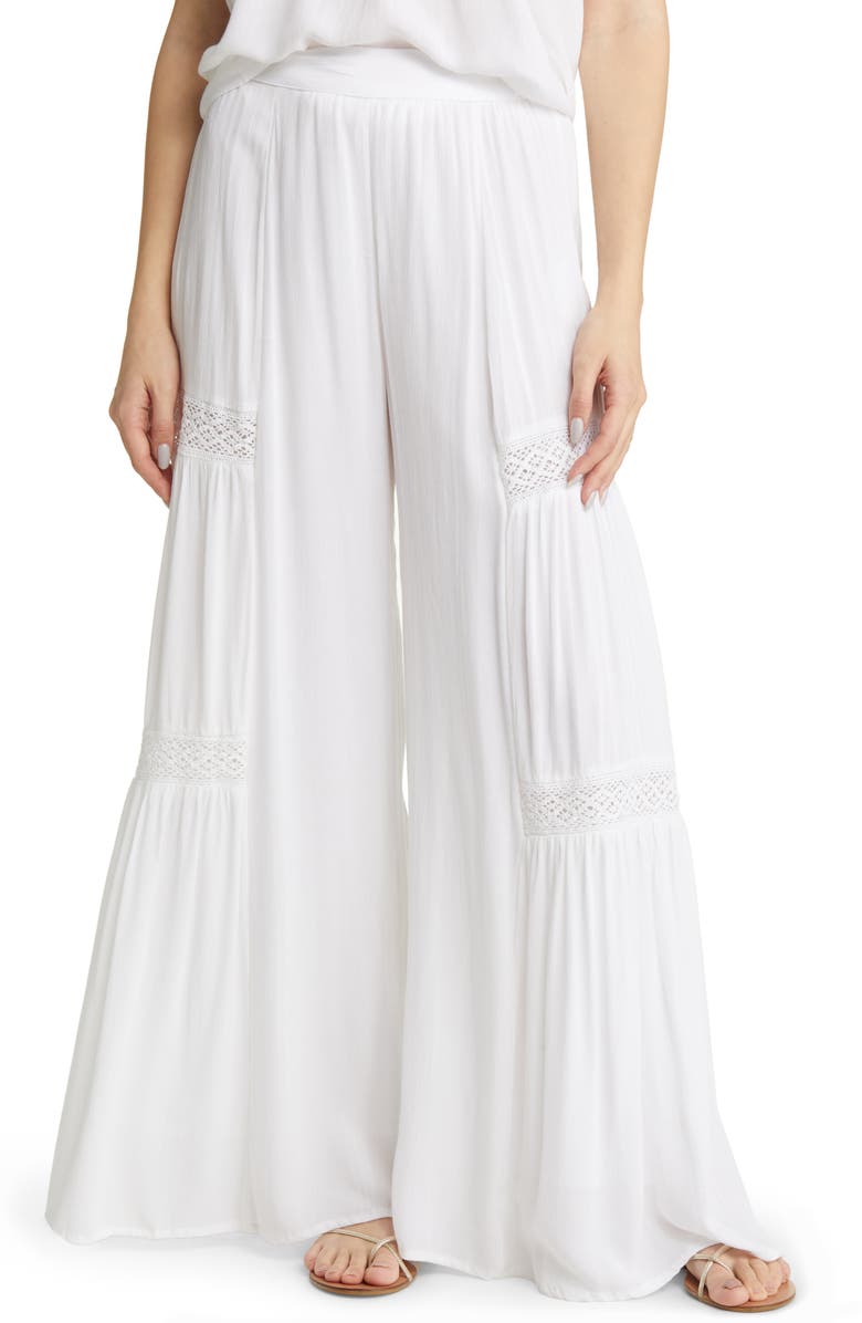 Rip Curl Alira Lace Inset Wide Leg Pants, Main, color, 