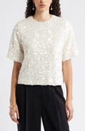 Nordstrom Sequin Short Sleeve Top