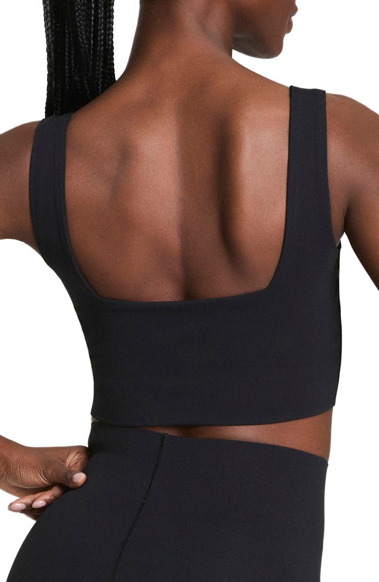 SPANX<sup>®</sup> Square Neck Crop Tank Top, Alternate, color, Very Black