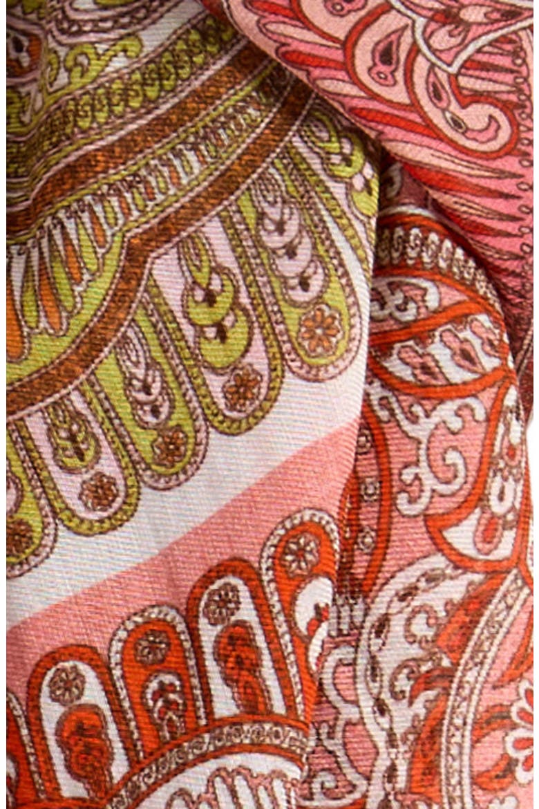 Patchwork Tile Scarf, Alternate, color, GUAVA