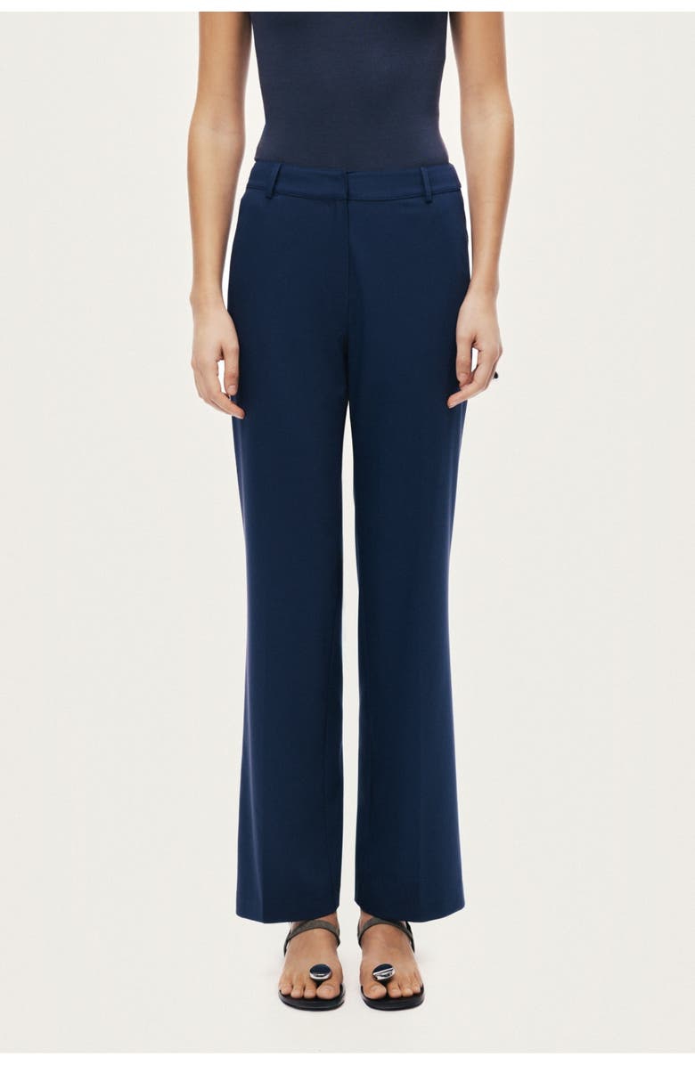 Nocturne Tailored Straight-Leg Pants, Main, color, Navy Blue