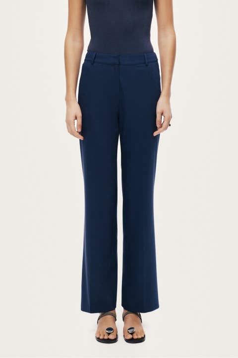 Tailored Straight-Leg Pants