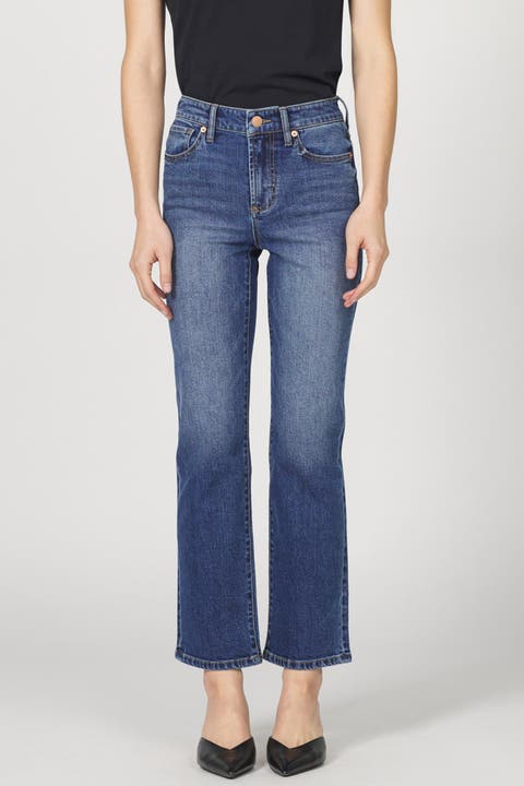 Anika Mid-Rise Ankle Straight Jeans
