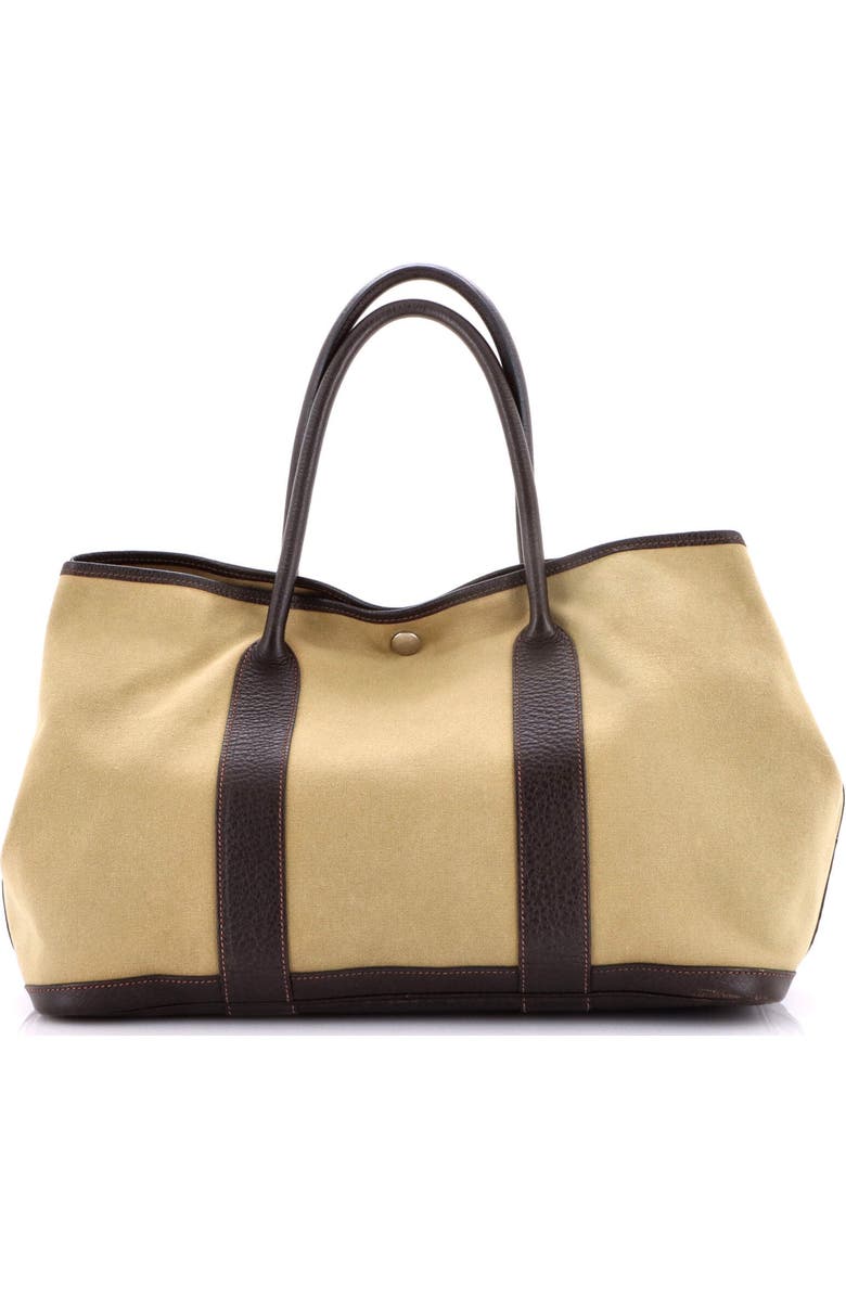 Pre-Owned Hermes Garden Party Tote Toile and Leather 36, Main, color, Khaki