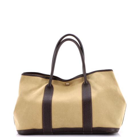 Garden Party Tote Toile and Leather 36