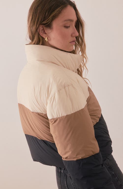 Marine Layer Gia Crop Down Puffer Jacket In Multi