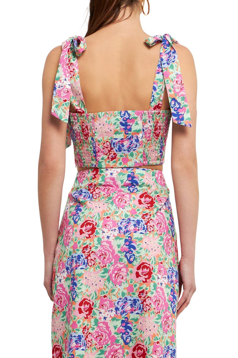 Floral Print Crop Tank, Alternate, color, CORAL MULTI